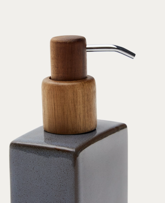 SILVET Gray stoneware soap dispenser