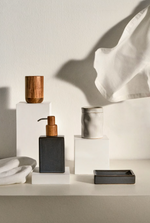 SILVET Gray stoneware soap dispenser