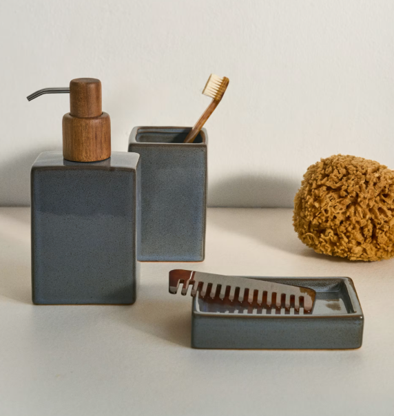 SILVET Soap dish made of gray stoneware