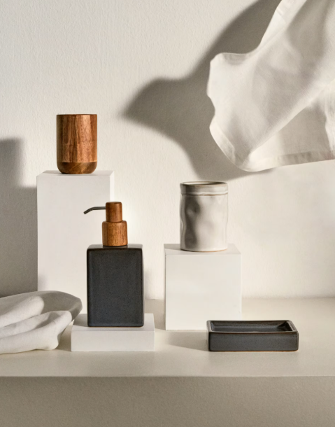 SILVET Soap dish made of gray stoneware