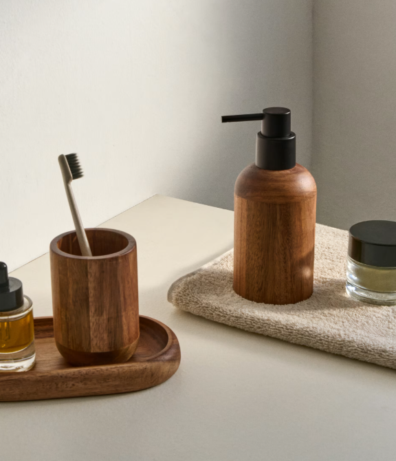 SENDA Acacia Wood Soap Dispenser