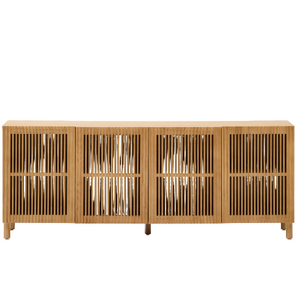BEYLA 4-door sideboard in solid oak wood and oak veneer 180 x 71.5cm FSC 100%