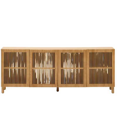 BEYLA 4-door sideboard in solid oak wood and oak veneer 180 x 71.5cm FSC 100%