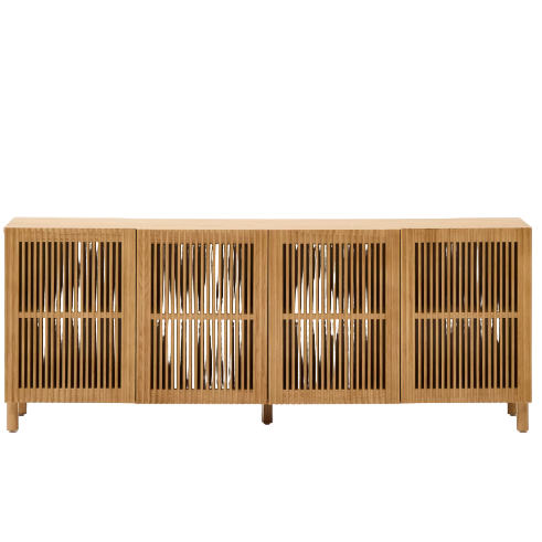 BEYLA 4-door sideboard in solid oak wood and oak veneer 180 x 71.5cm FSC 100%