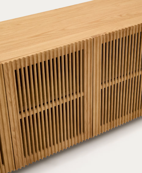 BEYLA Komoda s 4 vrata od punog hrasta i hrastovog furnira 180 x 71,5 cm FSC 100%