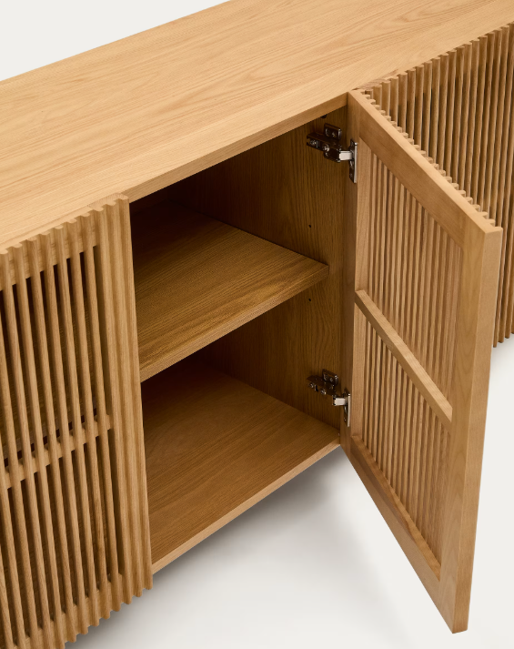 BEYLA Komoda s 4 vrata od punog hrasta i hrastovog furnira 180 x 71,5 cm FSC 100%