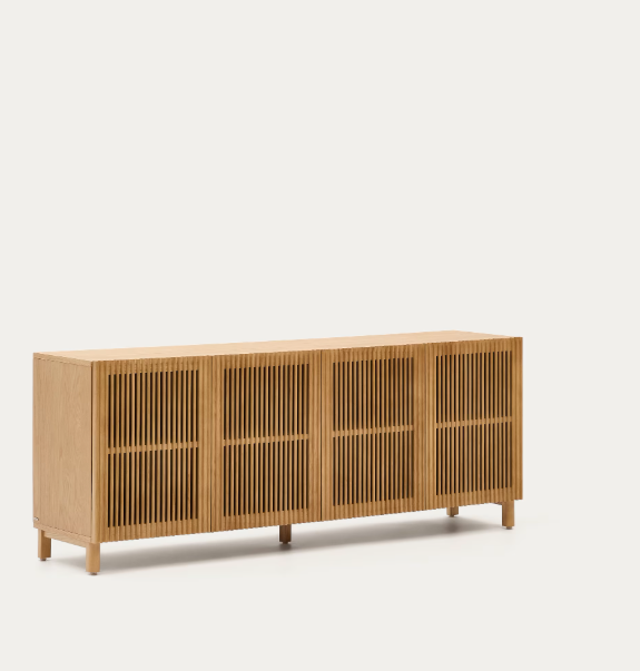 BEYLA Komoda s 4 vrata od punog hrasta i hrastovog furnira 180 x 71,5 cm FSC 100%