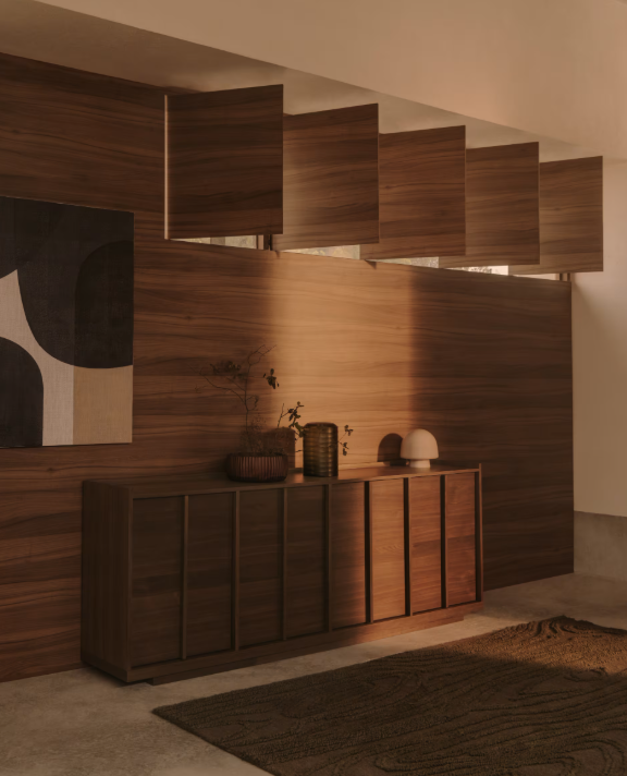 ONIX Sideboard with a walnut veneer in a dark finish, 200 x 80 cm FSC Mix Credit