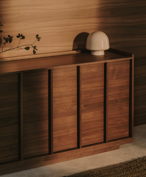 ONIX Sideboard with a walnut veneer in a dark finish, 200 x 80 cm FSC Mix Credit
