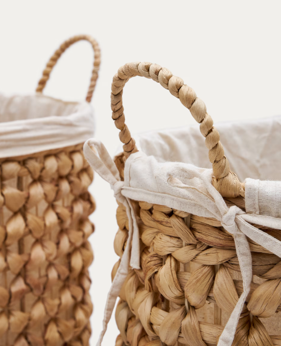 TRESSA Set od 2 košare za odjeću od prirodnih vlakana 50 cm / 60 cm