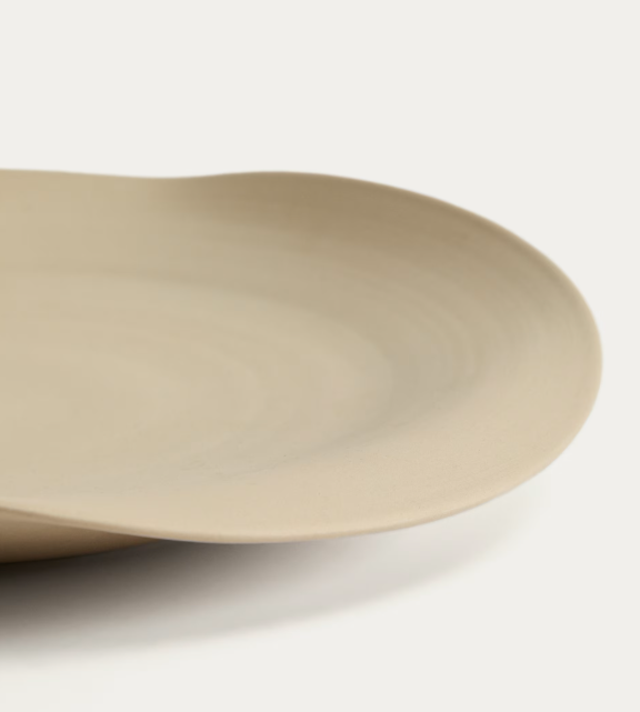 EBENOR Beige ceramic table centerpiece Ø 30 cm