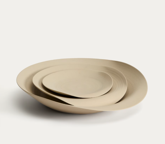 EBENOR Beige ceramic centerpiece Ø 40 cm