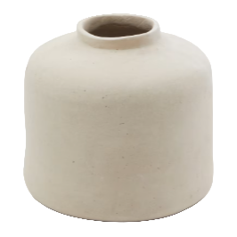 SERINA Papier mâché vase in white 27 cm