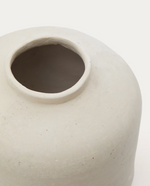 SERINA Papier mâché vase in white 27 cm