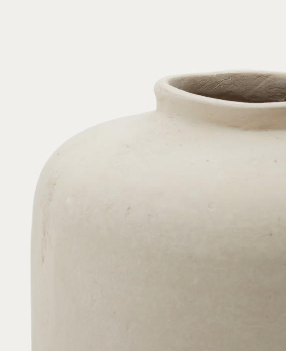 SERINA Papier mâché vase in white 27 cm