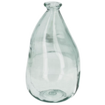 BRENNA Vase in 100% recycled transparent glass, 36 cm