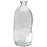 BRENNA Vase in 100% recycled transparent glass, 73 cm