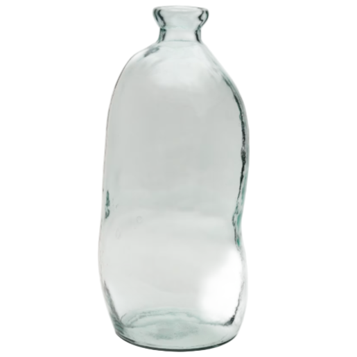 BRENNA Vase in 100% recycled transparent glass, 73 cm
