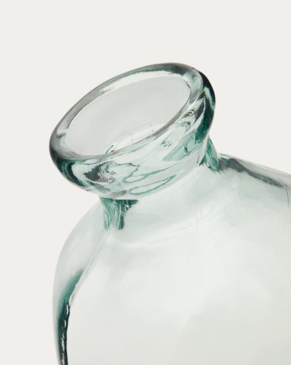 BRENNA Vase in 100% recycled transparent glass, 73 cm