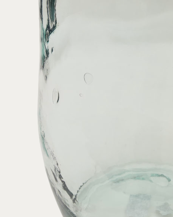 BRENNA Vase in 100% recycled transparent glass, 73 cm