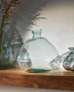 BRENNA Vase in 100% recycled transparent glass, 33 cm