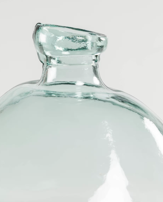 BRENNA Vase in 100% recycled transparent glass, 33 cm