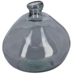 BRENNA Vase in 100% recycled blue glass, 33 cm