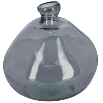 BRENNA Vase in 100% recycled blue glass, 33 cm