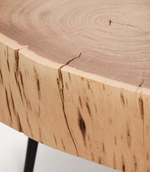 TANIVE stolić za kavu od masivnog akacijevog drva s izbijeljenom završnom obradom i crnim čeličnim nogama Ø49cm