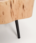 TANIVE stolić za kavu od masivnog akacijevog drva s izbijeljenom završnom obradom i crnim čeličnim nogama Ø49cm