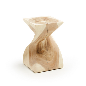 HAKON solid rain tree wood side table, 30 x 30 cm
