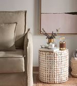 NECOCO Pomoćni stolić od masivnog drva manga i kokosovih ljuski Ø 40 cm