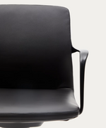 NERLAN uredska stolica od crne umjetne kože s crnim aluminijskim okvirom