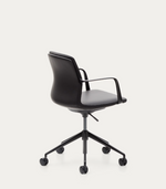 NERLAN uredska stolica od crne umjetne kože s crnim aluminijskim okvirom