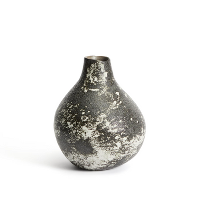 ORELIN ceramic vase in black and white 30 cm