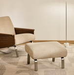 AMSEN Svijetlosmeđi oslonac za noge s nogama od brušenog nehrđajućeg čelika 68 x 55 cm