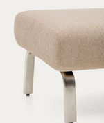 AMSEN Svijetlosmeđi oslonac za noge s nogama od brušenog nehrđajućeg čelika 68 x 55 cm