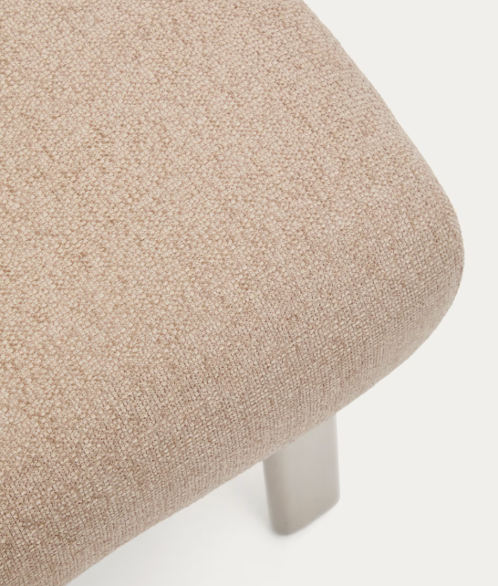 AMSEN Svijetlosmeđi oslonac za noge s nogama od brušenog nehrđajućeg čelika 68 x 55 cm