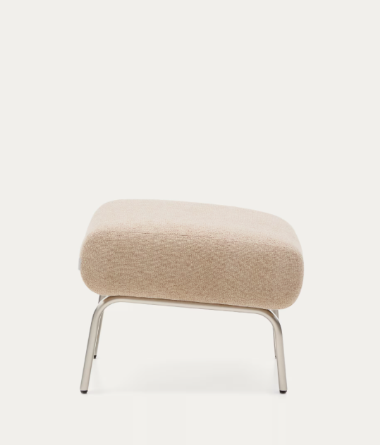 AMSEN Svijetlosmeđi oslonac za noge s nogama od brušenog nehrđajućeg čelika 68 x 55 cm