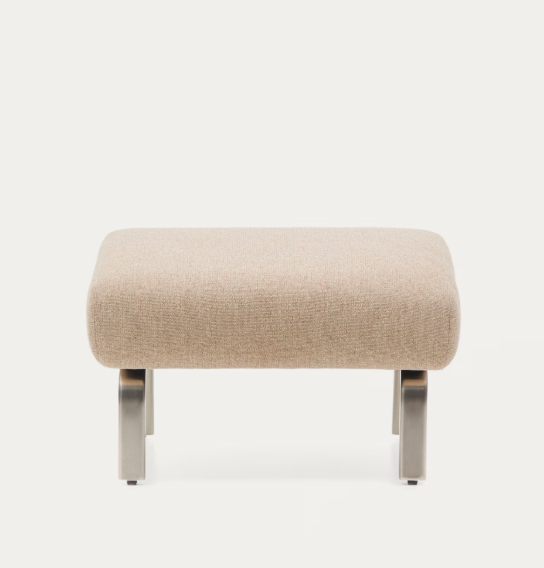 AMSEN Svijetlosmeđi oslonac za noge s nogama od brušenog nehrđajućeg čelika 68 x 55 cm