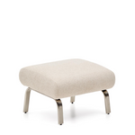 AMSEN Bež oslonac za noge s nogama od brušenog nehrđajućeg čelika 68 x 55 cm