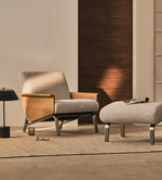 AMSEN Bež oslonac za noge s nogama od brušenog nehrđajućeg čelika 68 x 55 cm