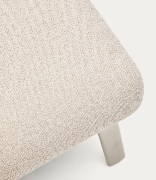 AMSEN Bež oslonac za noge s nogama od brušenog nehrđajućeg čelika 68 x 55 cm