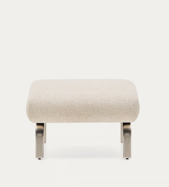 AMSEN Bež oslonac za noge s nogama od brušenog nehrđajućeg čelika 68 x 55 cm