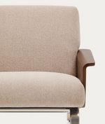 AMSEN Svijetlosmeđa fotelja od šperploče boje oraha s nogama od brušenog nehrđajućeg čelika