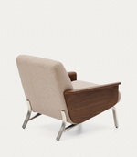 AMSEN Svijetlosmeđa fotelja od šperploče boje oraha s nogama od brušenog nehrđajućeg čelika