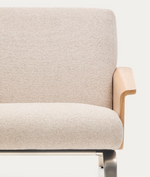 AMSEN Bež fotelja od hrastove šperploče s nogama od brušenog nehrđajućeg čelika