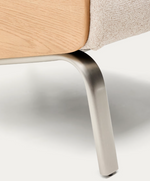 AMSEN Bež fotelja od hrastove šperploče s nogama od brušenog nehrđajućeg čelika