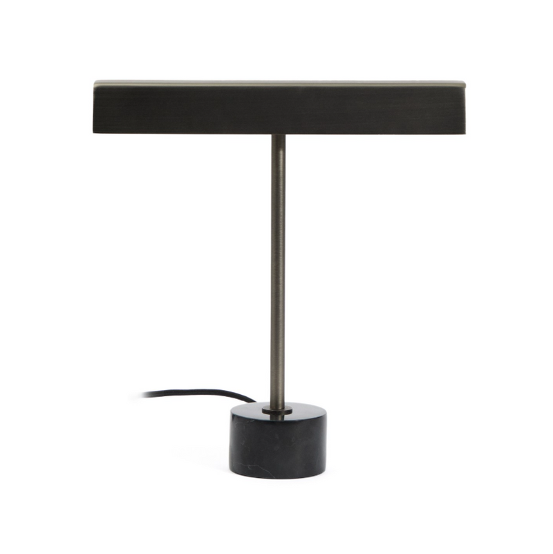 LYNOR Stolna lampa od brušenog metala s podnožjem od bijelog mramora