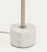 LYNOR Stolna lampa od brušenog metala s podnožjem od crnog mramora